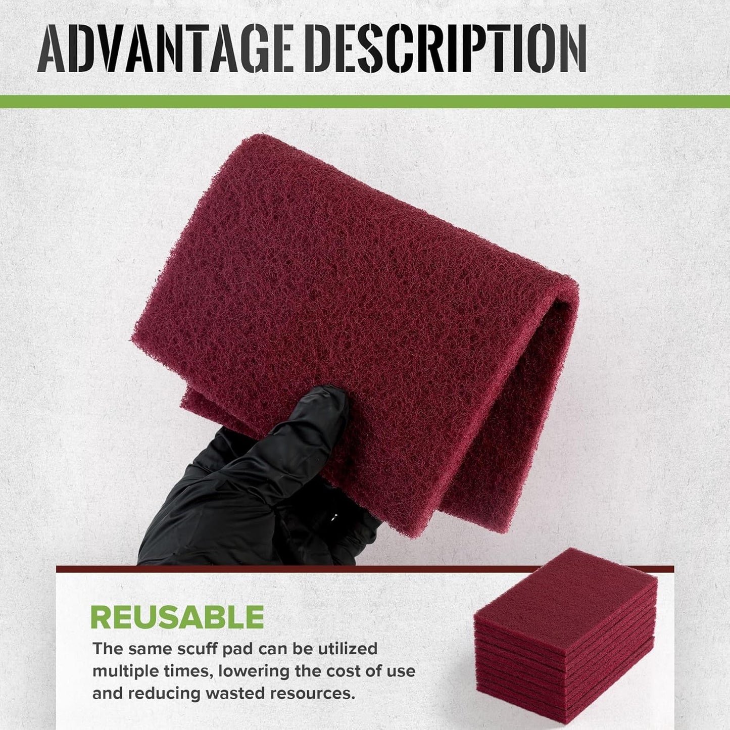 10 Pcs Red Scuff Pads Very Fine Grade Hand Pads, Paint Primer Prep Adhesion Scratch
