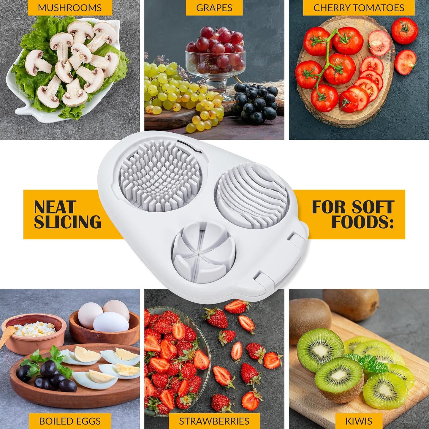 3-In-1 Egg Slicer for Hard Boiled Eggs,Stainless Steel Egg Cutter with 3 Cutting Modes