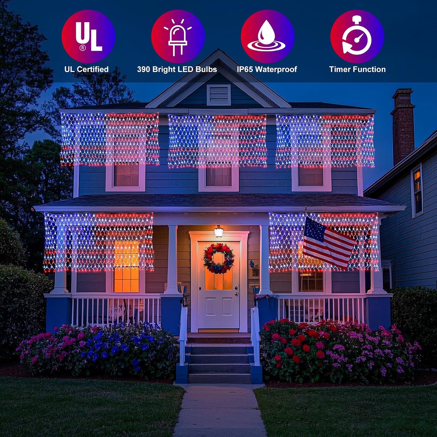 Waterproof Flag Lights Outdoor with 390 LEDs