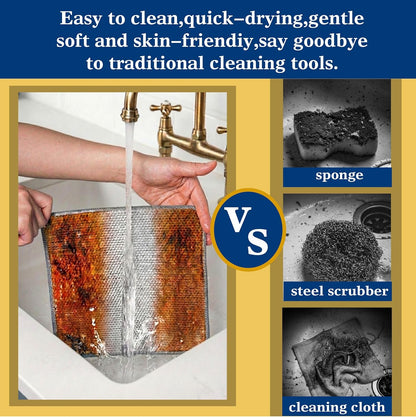 12pcs Scratch-Free Steel Dishcloths. Reusable, Quick-Dry, Odorless
