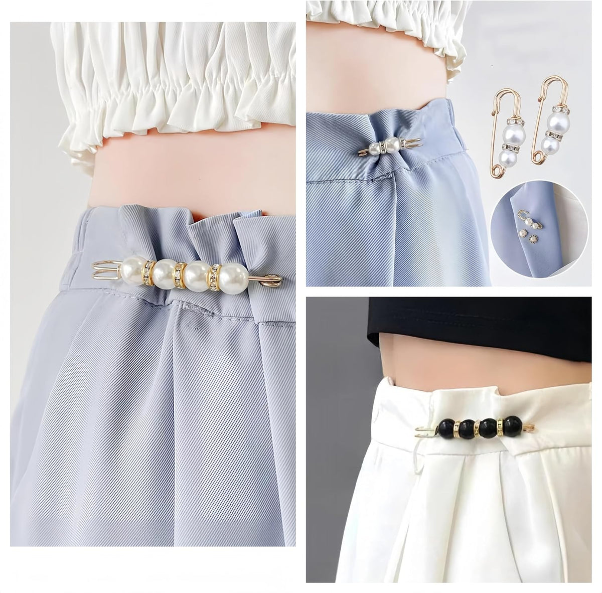 Exquisite Rhinestone And Pearl Brooch - Pearl Brooch/Waist Button