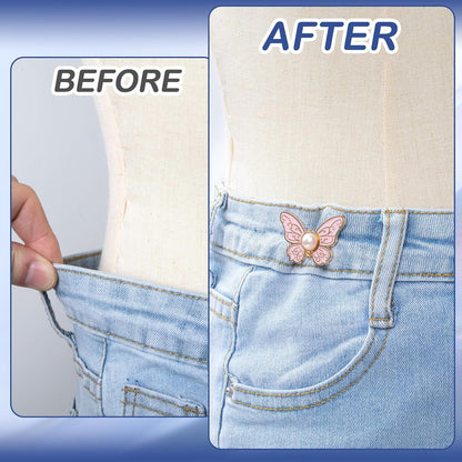7 Sets Adjustable Waist Tightener Clips – Detachable Jean Buttons for Loose Jeans, No-Sew Waist Buckle Set