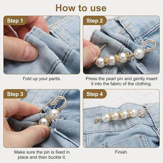 Exquisite Rhinestone And Pearl Brooch - Pearl Brooch/Waist Button