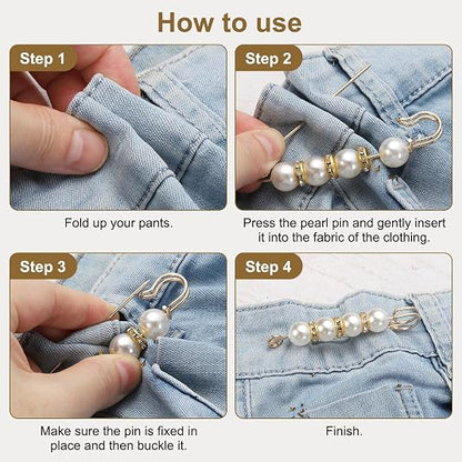 Exquisite Rhinestone And Pearl Brooch - Pearl Brooch/Waist Button