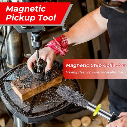 Magnetic Pickup Tool with Quick Release Handle Metal Chip Collector Wand