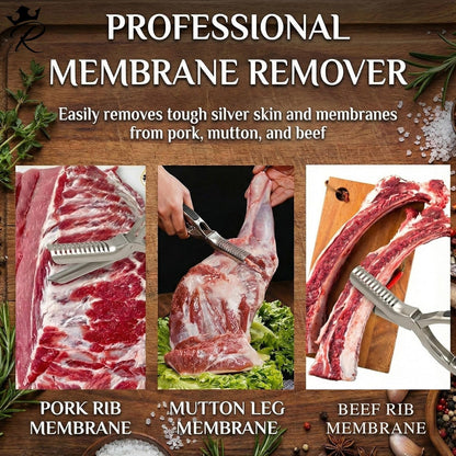 Rib Membrane Removal Tool – Stainless Steel BBQ Rib Peeler for Pork Ribs, Grill & Smoking Prep