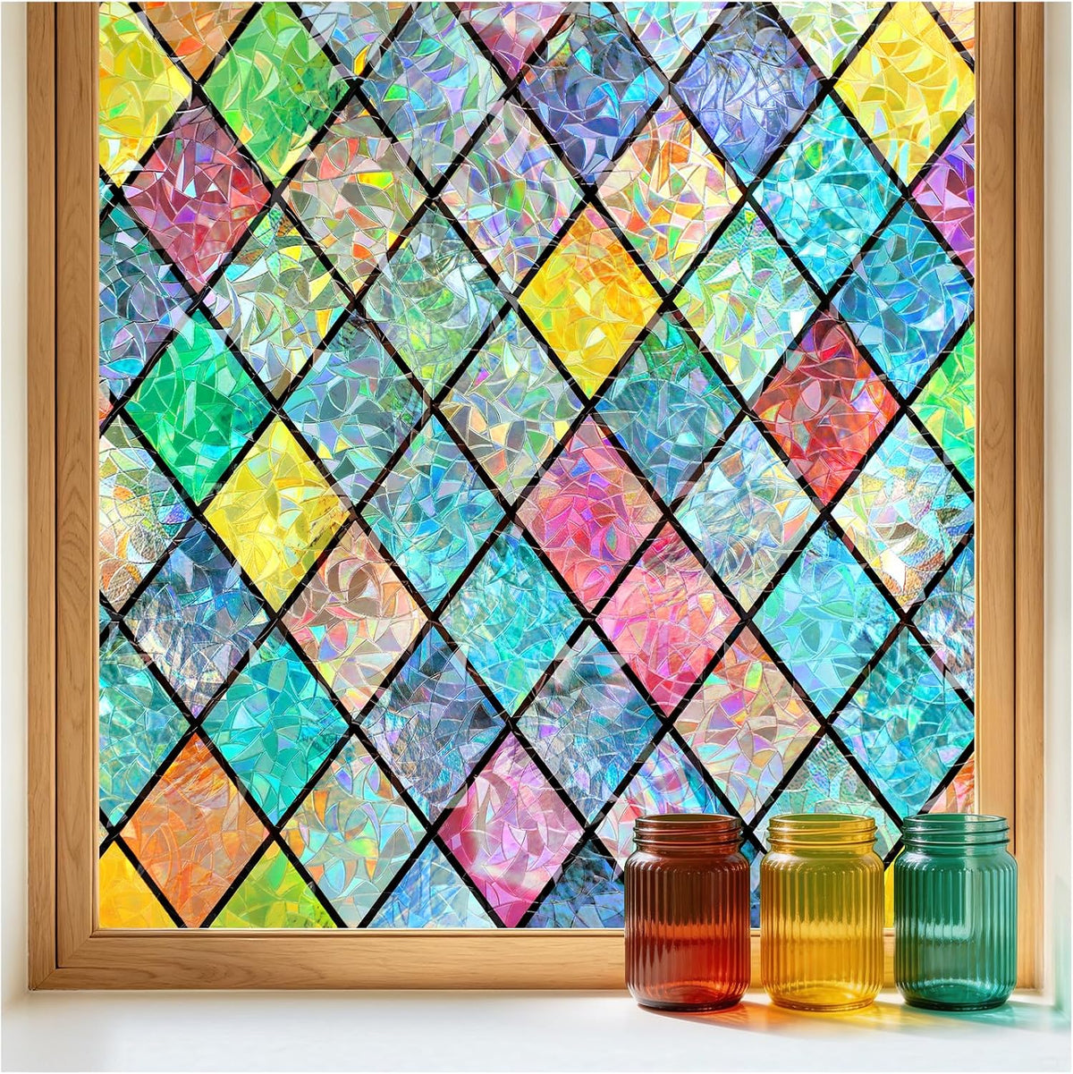 Peel-Off Patterned Adhesive Floral Mural Stickers for Wall & Window