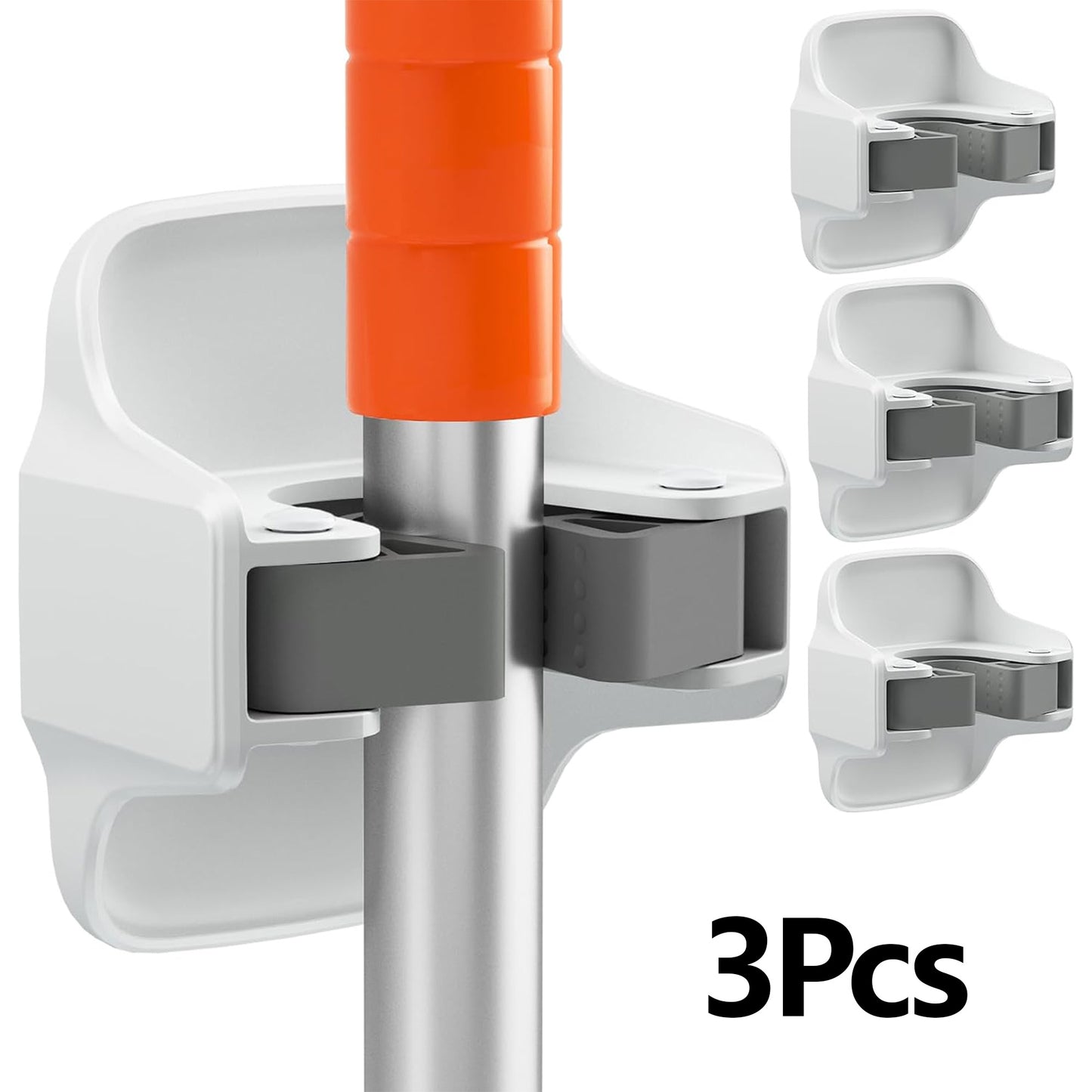 3 Pcs Broom Holder Wall Mount Mop Grippers Organizer