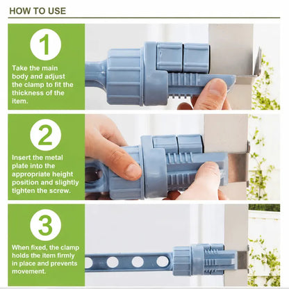 Adjustable Window Frame Mounted Clothes Drying Rack with 5 Hanging Holes