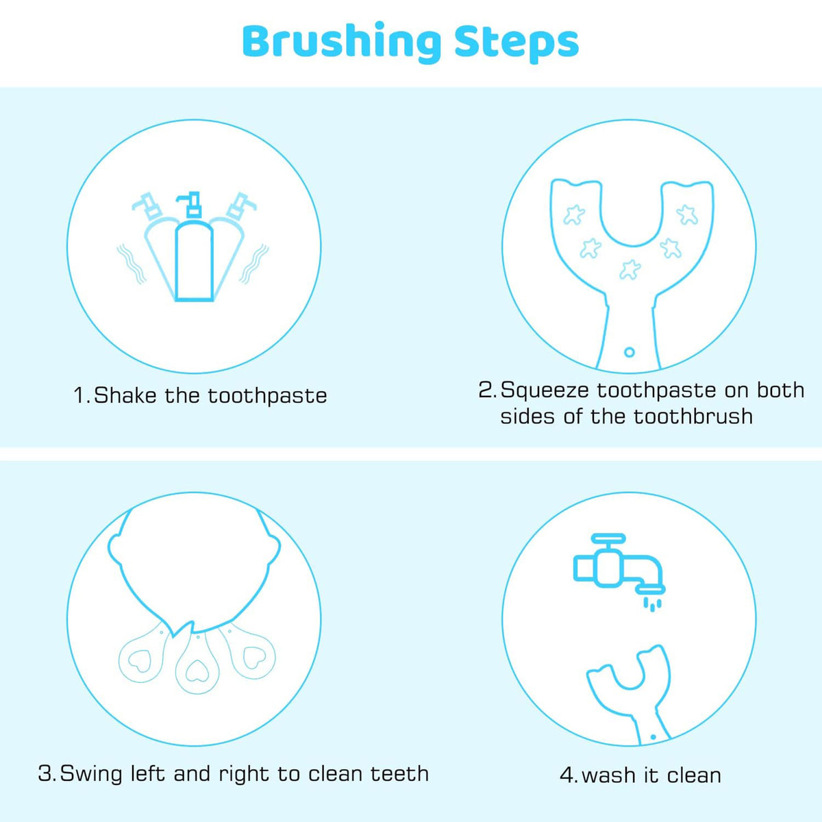 U-Shaped Toothbrush Set - Food Grade Silicone