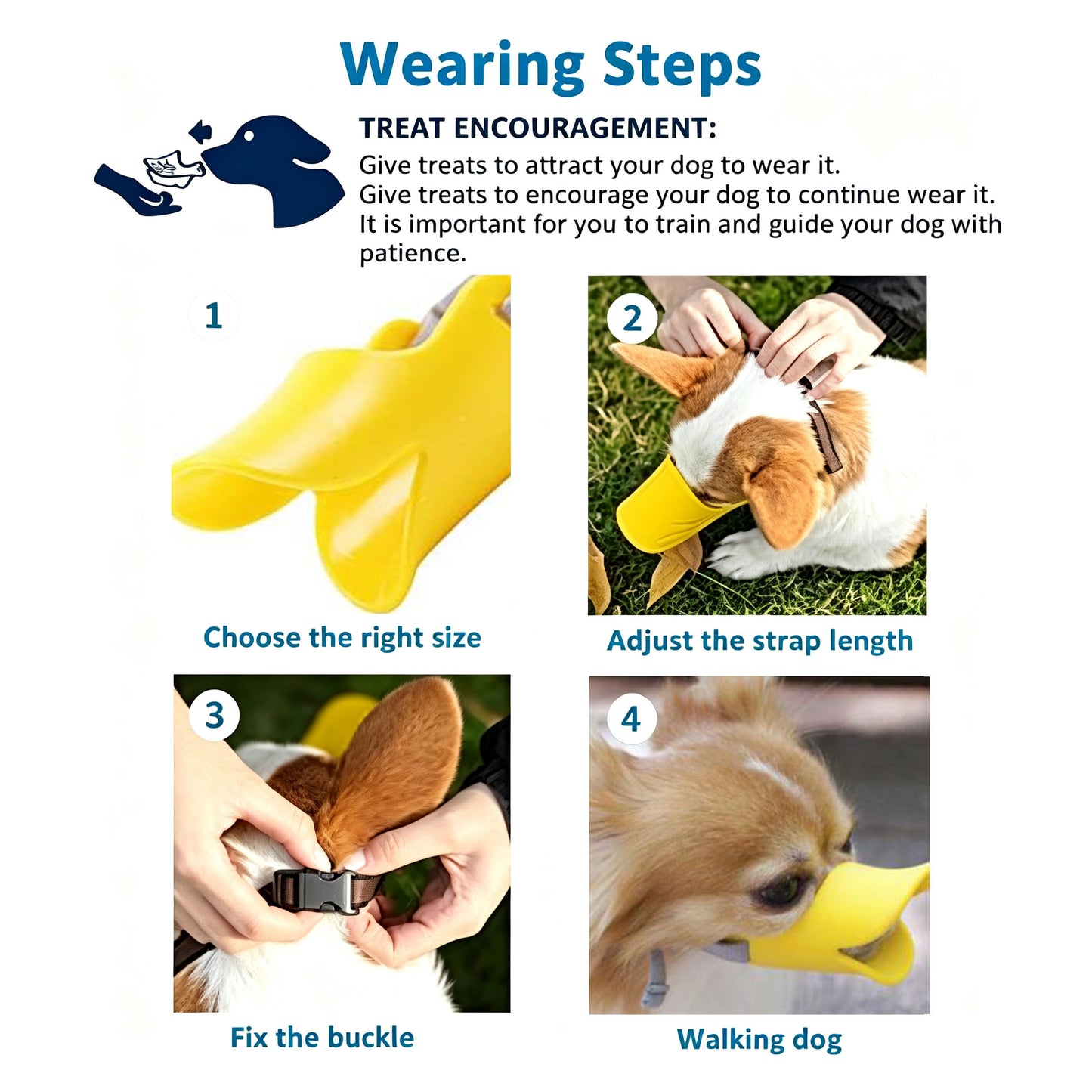 Dog Muzzles Silicone Duck-Bill Duck Mouth Shape