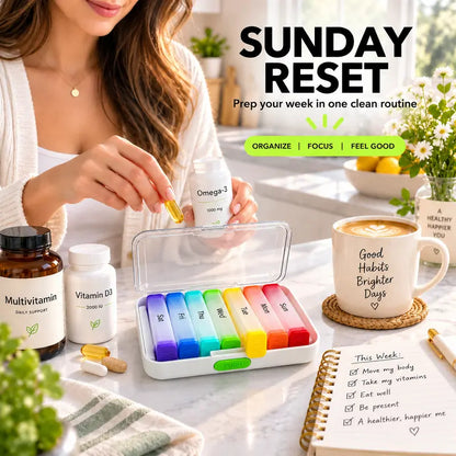 7-Day Light-Proof Plastic Pill Box - Single-Compartment Combination Design