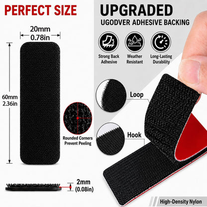 Heavy Duty Hook and Loop Strips with Adhesive-10 Pcs
