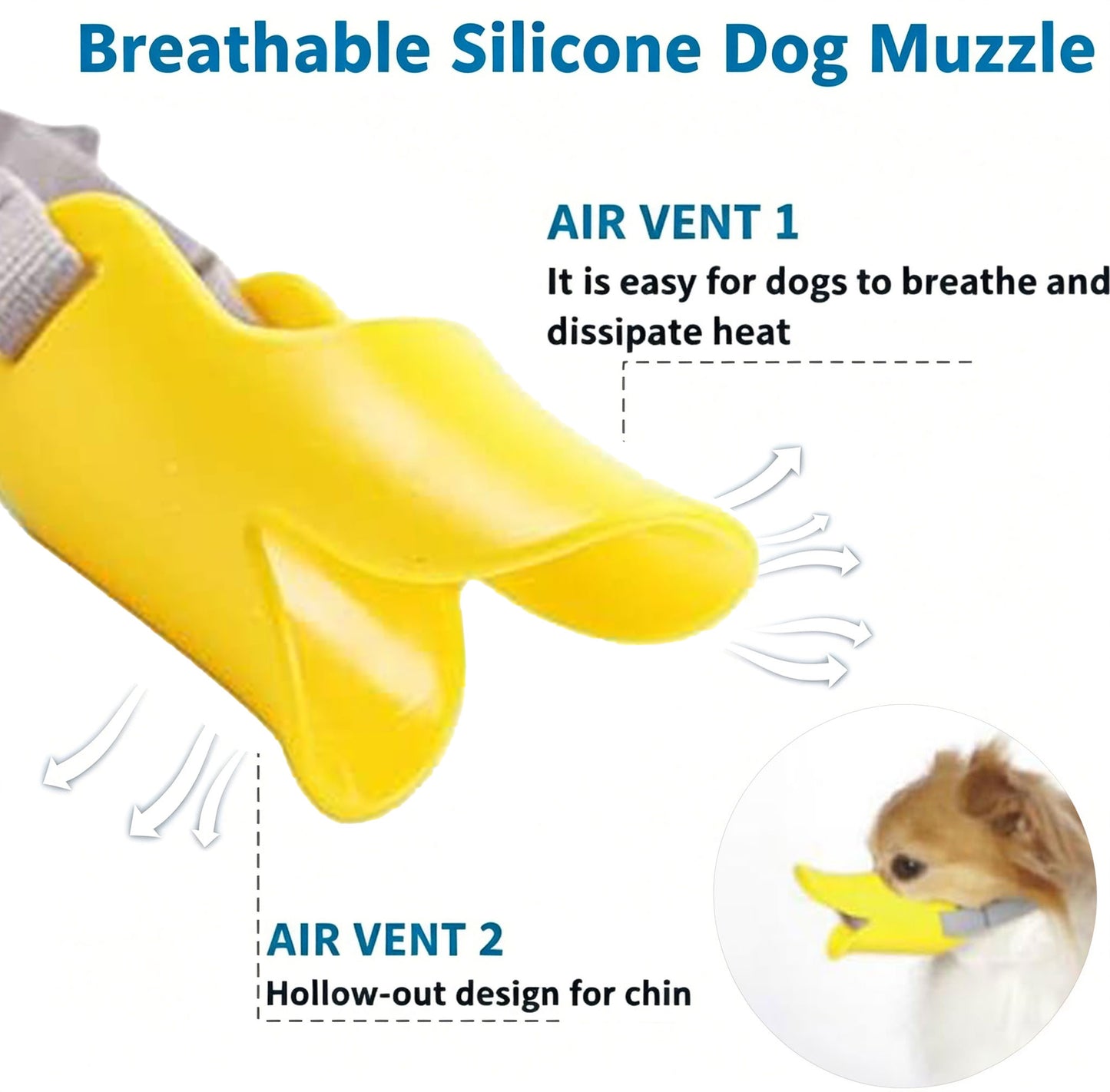 Dog Muzzles Silicone Duck-Bill Duck Mouth Shape