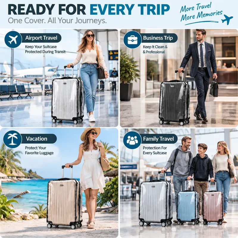 Clear Luggage Cover, Transparent Suitcase Protector-Reusable