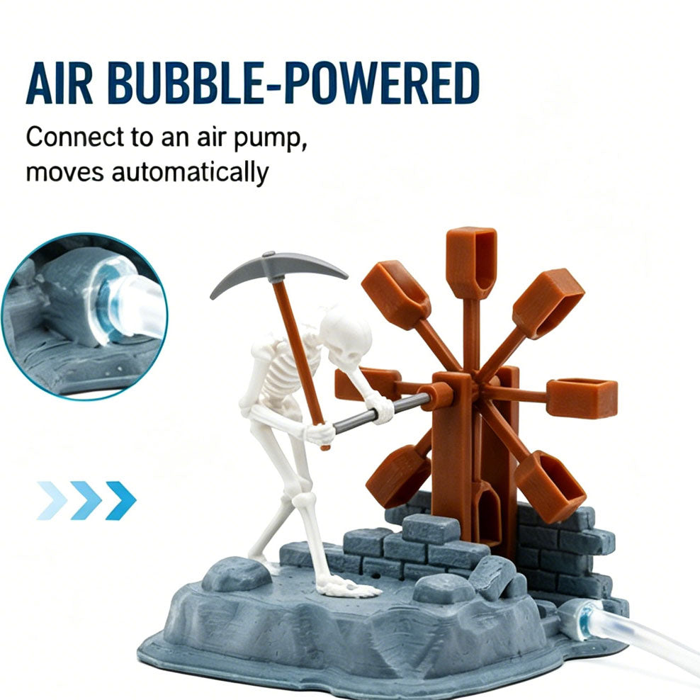 The Kinetic Helmsman: Bubble-Powered Skeleton Aquascap