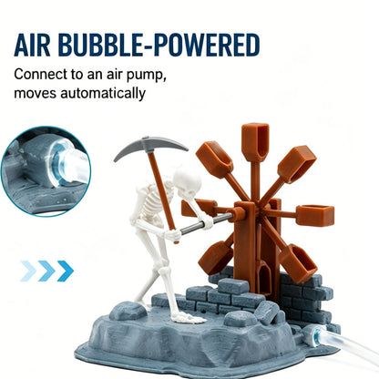 The Kinetic Helmsman: Bubble-Powered Skeleton Aquascap