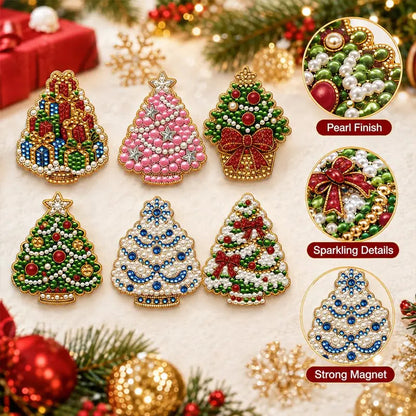 6-Pcs DIY Pearl and Diamond Painting Fridge Magnet Craft Set