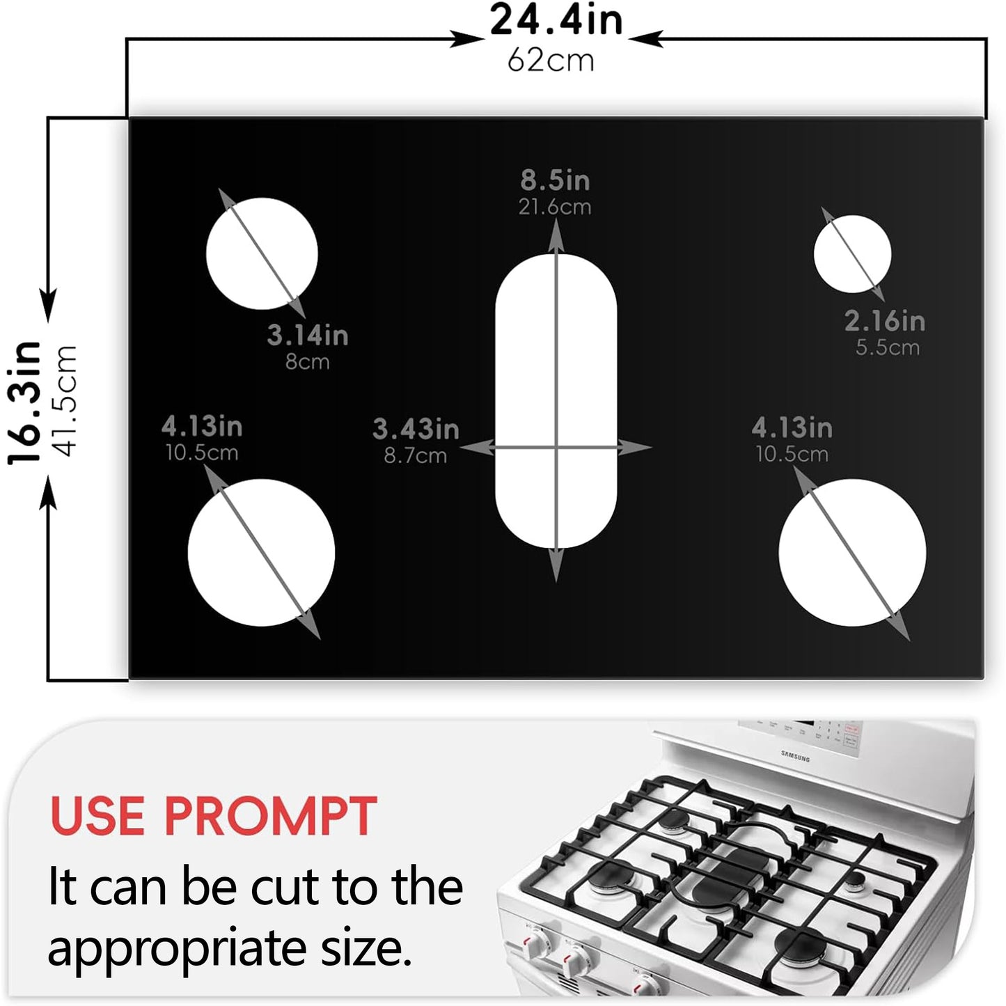 2-Pack Gas Stove Protective Cover - Heat Resistant To Prevent Oil Stains