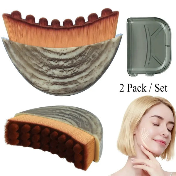 2Pack Lymphatic Contour Face Brush - Double Chin Reducer & Lymphatic Drainage