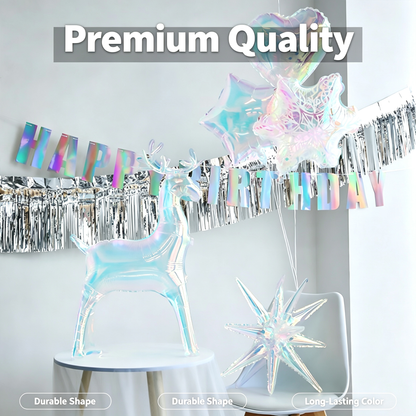 Iridescent Reindeer Balloons Deer Elk Decoration