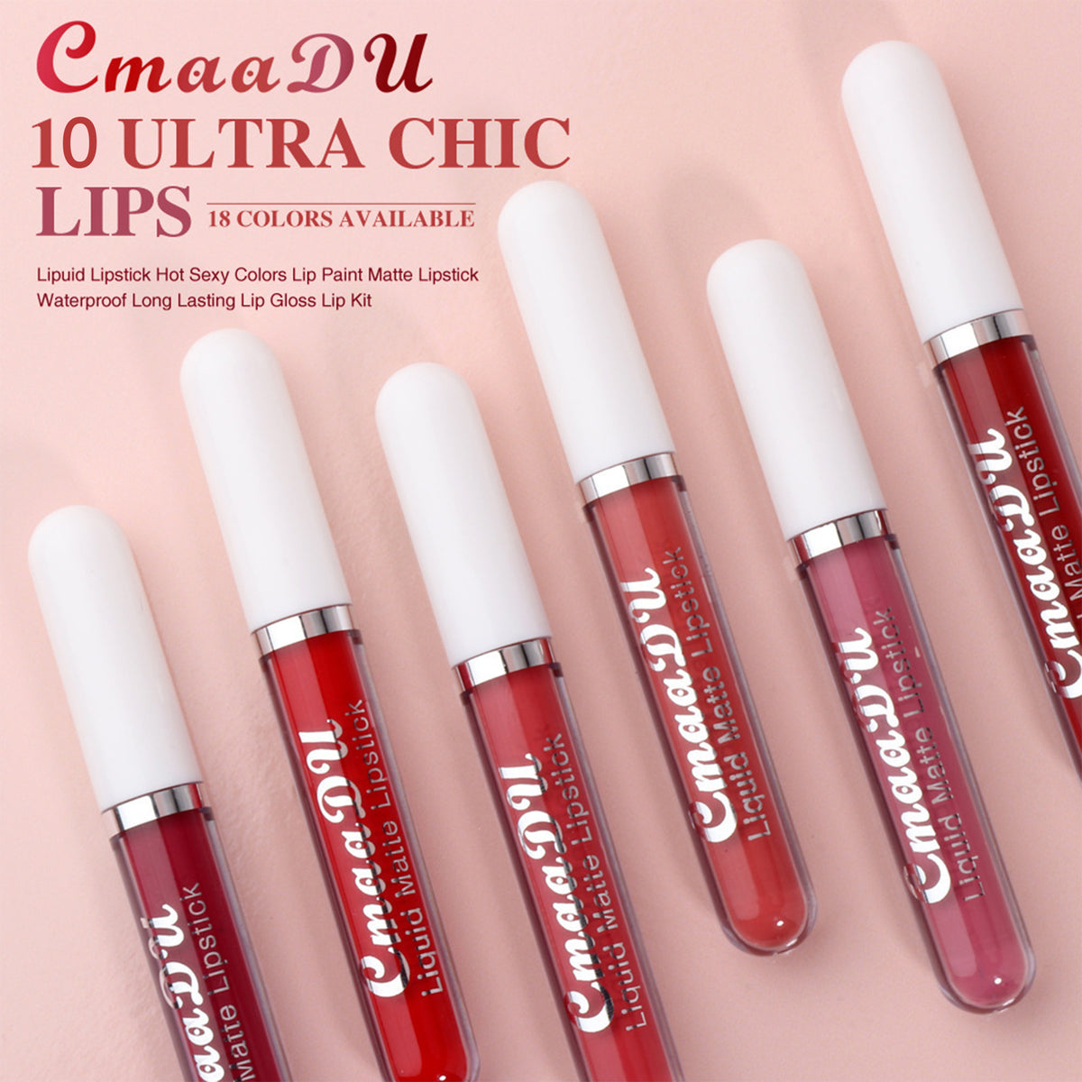 10 Pcs Matte Liquid Lipstick Set for Lip Daily Makeup