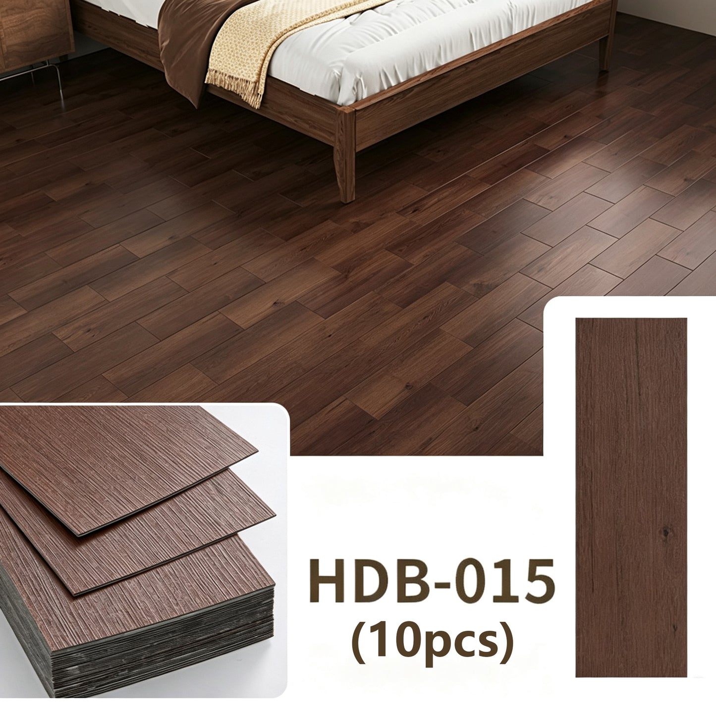10 Pack Waterproof Vinyl Flooring Peel and Stick for Office, Living Room, Bathroom, Kitchen