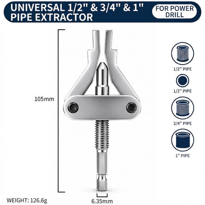 Universal Pipe Thread Remover Compatible with Power Drill & Ratchet