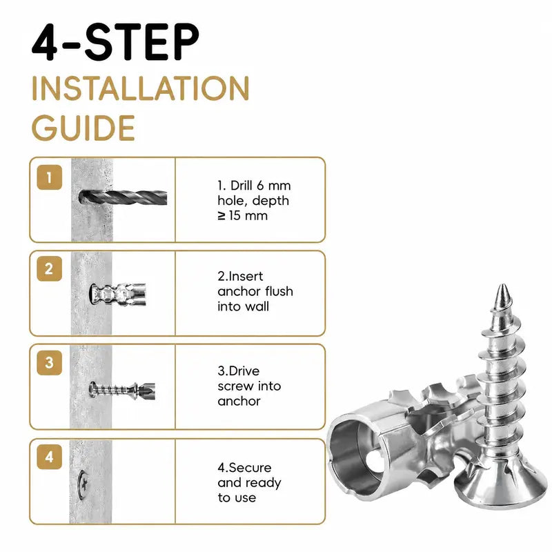 60Pcs Millimeters Hinge Repair Screws Set -High-Strength Hinge Fixers