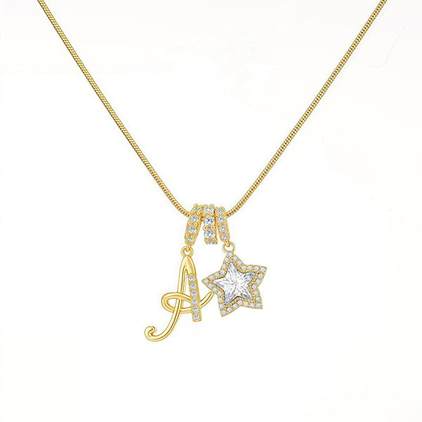 A-Z Letter Initial Necklace Pendant Jewelry Gift for Women & Girls