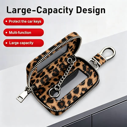 Car Key Cover – Leopard Print  Universal Smart Remote Key Protective Case