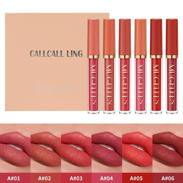 6Pcs Matte Liquid Lipstick Set Long Lasting Waterproof