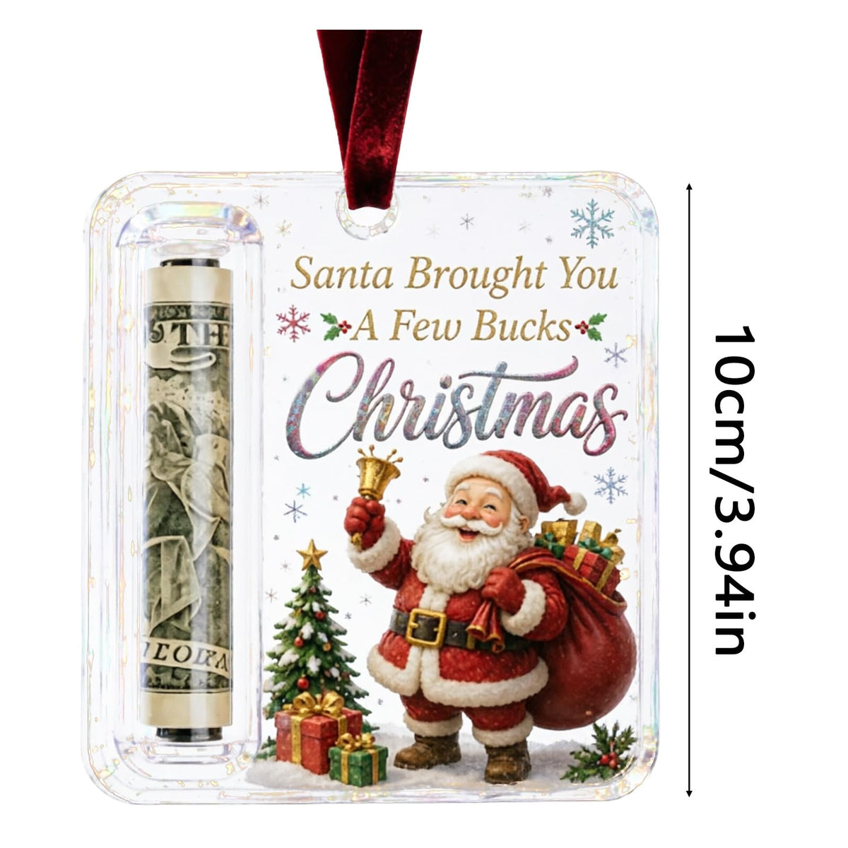 4 Pcs Set Acrylic Clear Christmas Money Holder for Cash