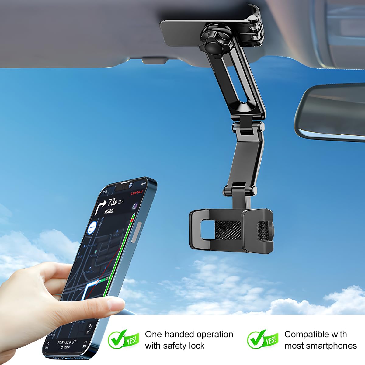 1080° Rotatable and Retractable Mobile Phone Holder
