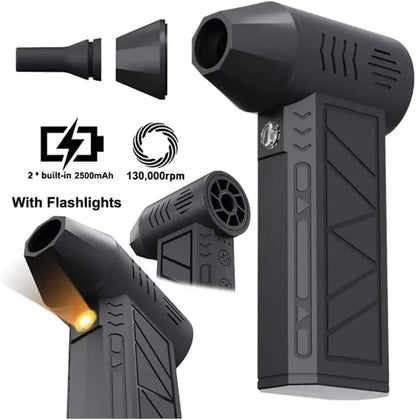 Compact Handheld 3 Speed Turbo Jetfan Fan for Outdoor Dust Cleaning