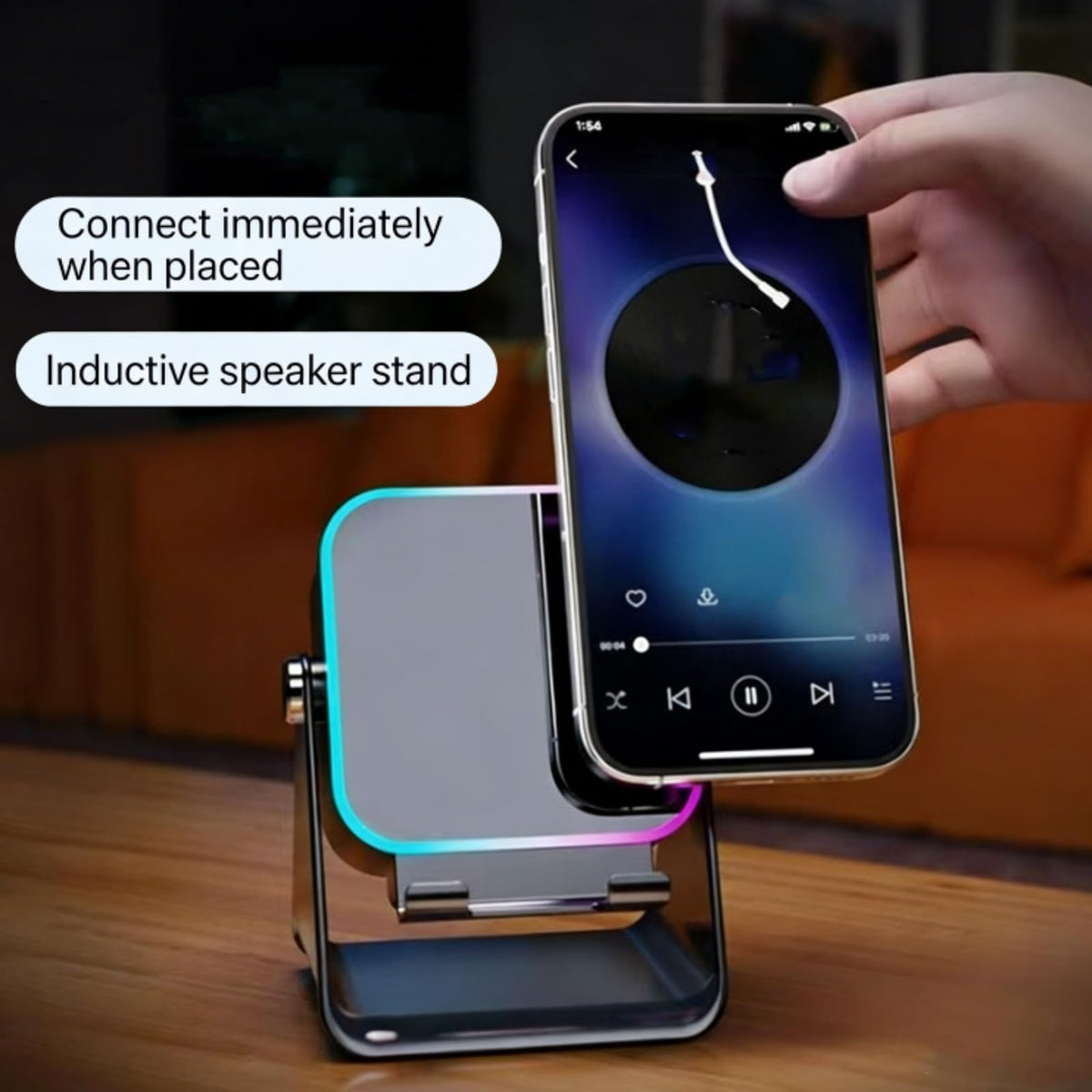 4-in-1 Foldable Phone Stand Speaker with Wireless Induction