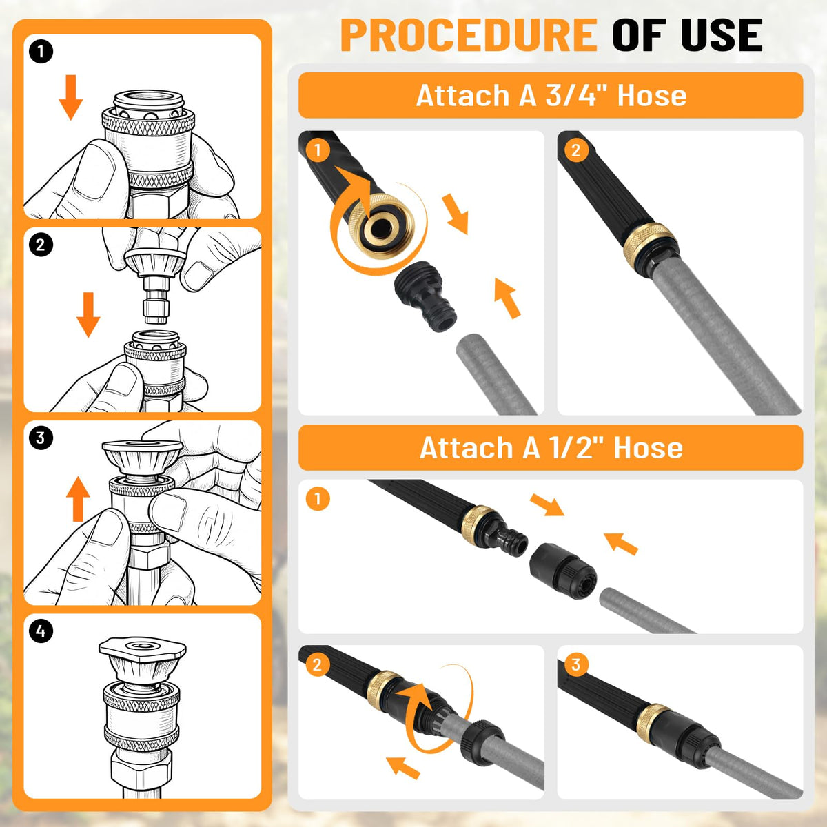 Jet Nozzle Power Washer for Garden Hose