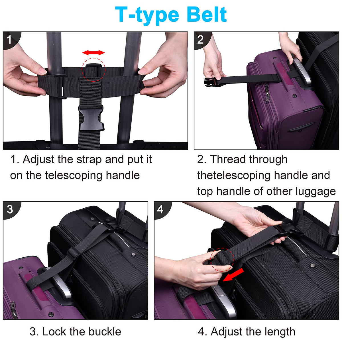 2 Pack Add a Bag Luggage Strap