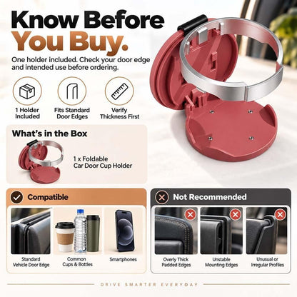 Multifunctional Foldable Car Door Cup Holder