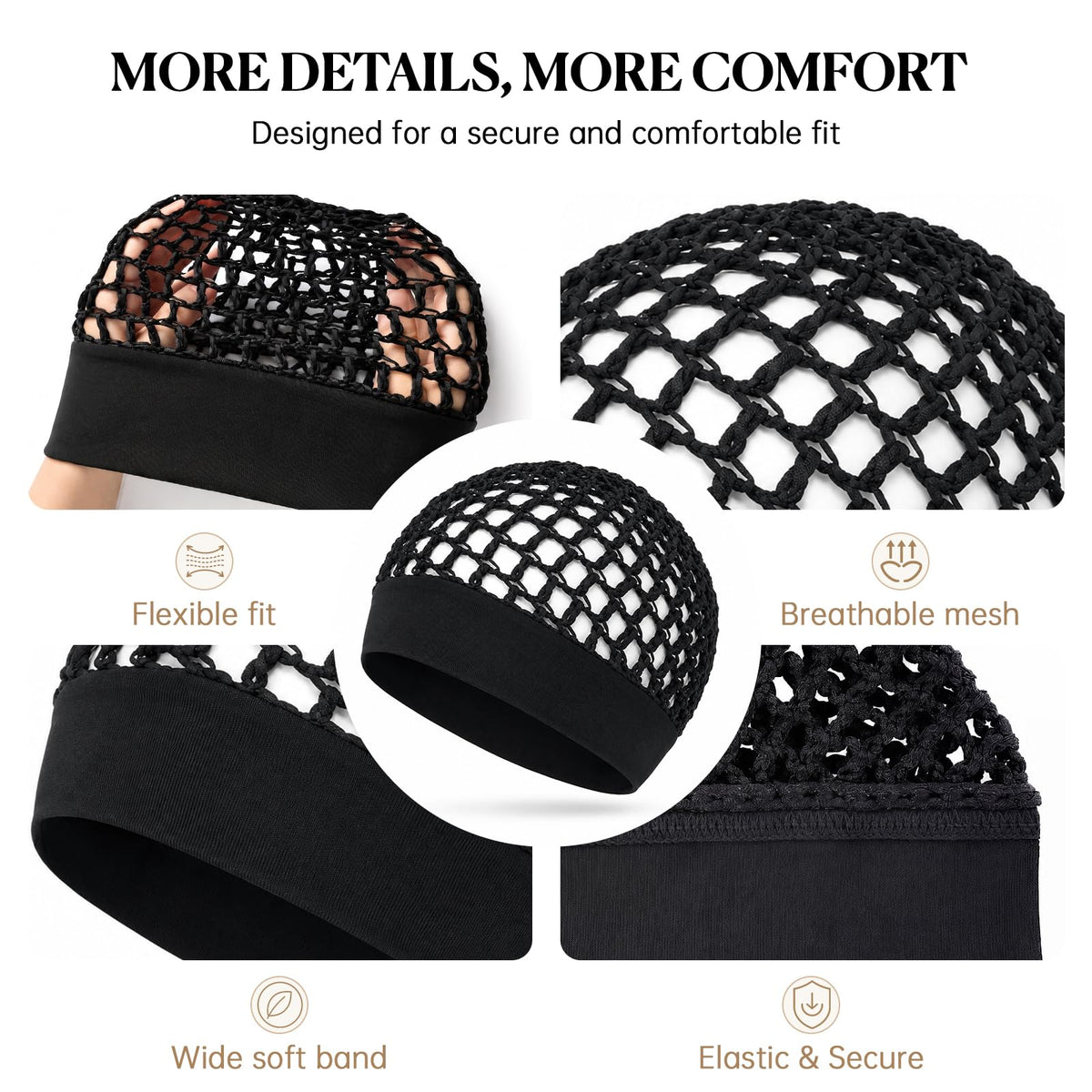 2Pcs Ultra-Wide Soft Band Crochet Hair Wrap
