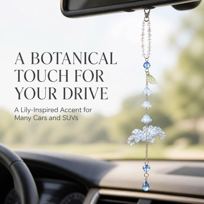 Floral Lily Car Charm for Rearview Mirror