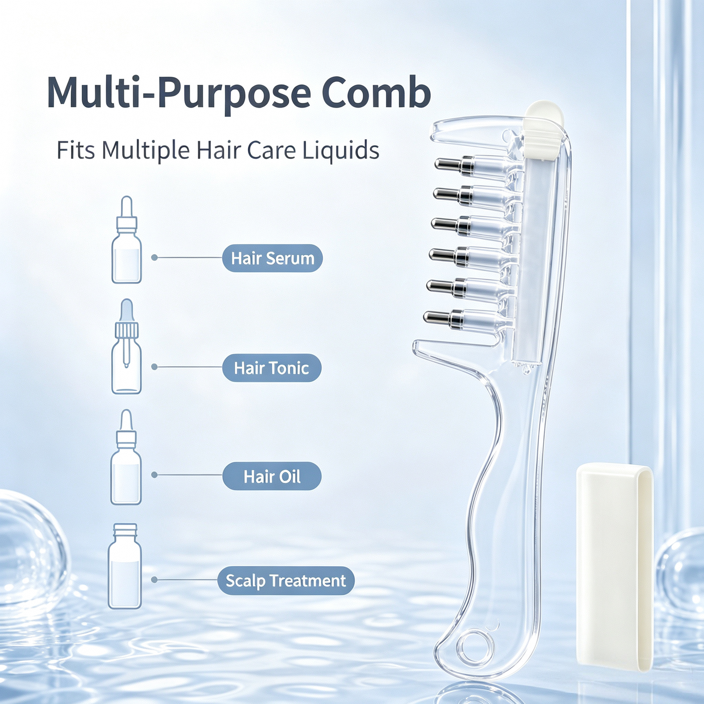 Precision Portable Hair Oil Applicator—Roller-Ball Massage Comb