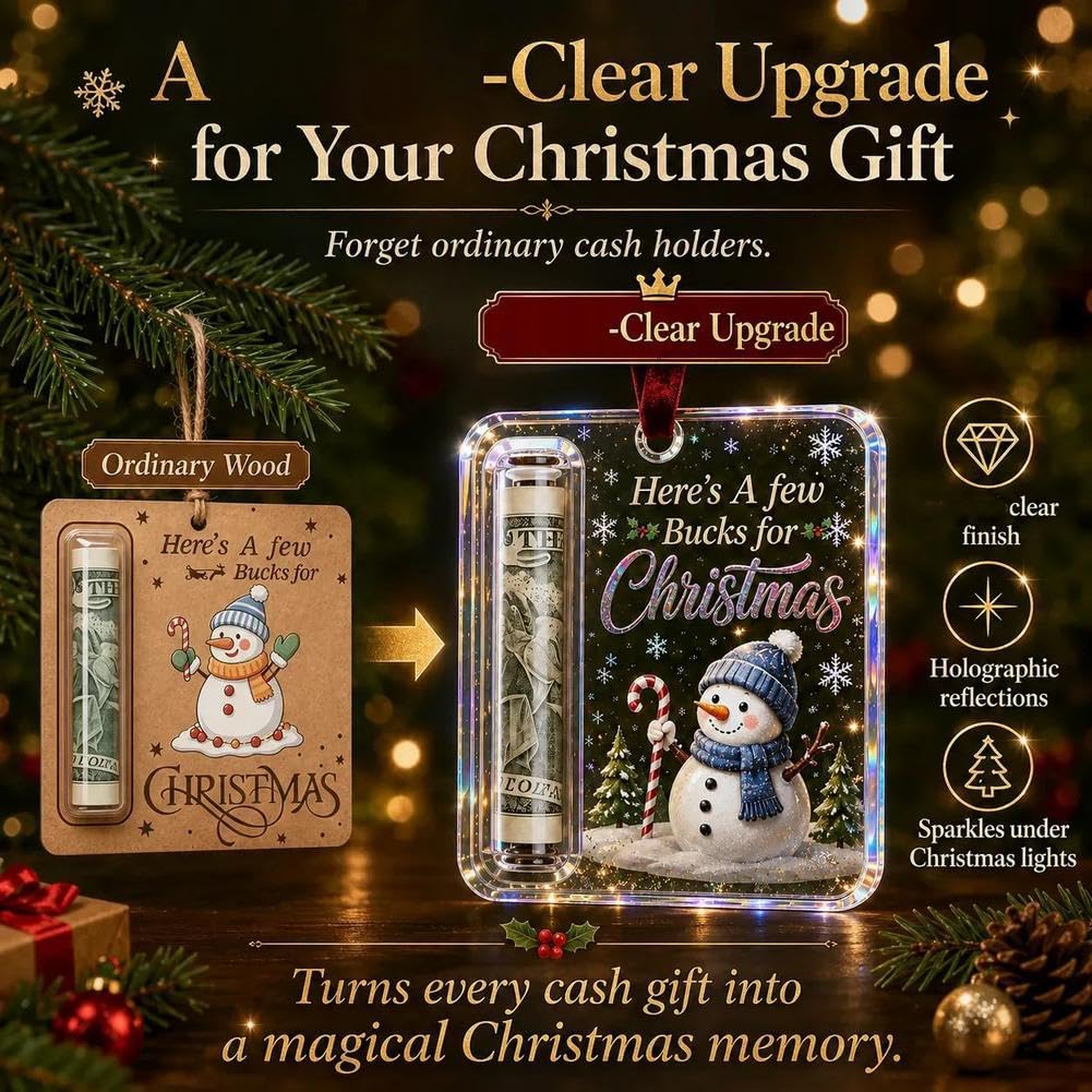 4 Pcs Set Acrylic Clear Christmas Money Holder for Cash