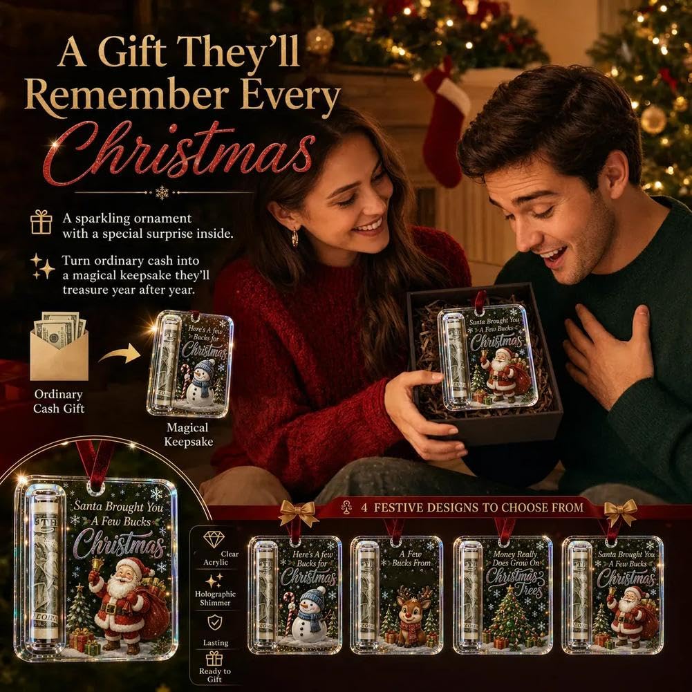4 Pcs Set Acrylic Clear Christmas Money Holder for Cash