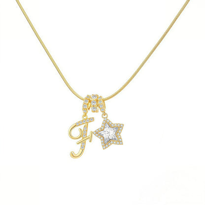 A-Z Letter Initial Necklace Pendant Jewelry Gift for Women & Girls