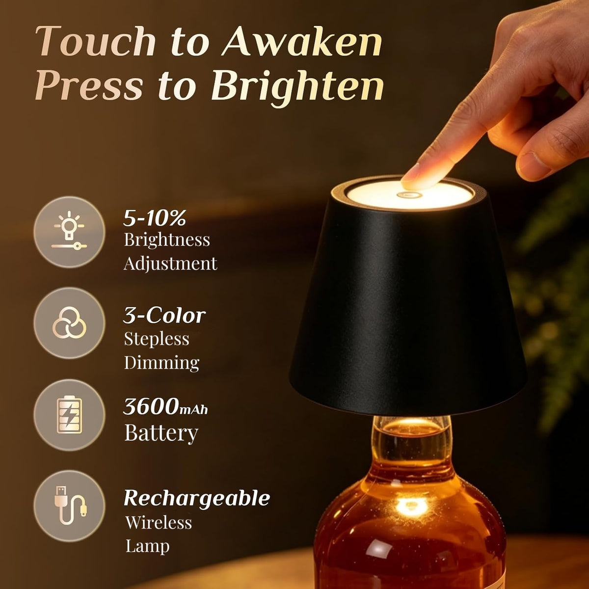 2026 New Wireless Bottle Lamp - LED Wine Bottle Lamp