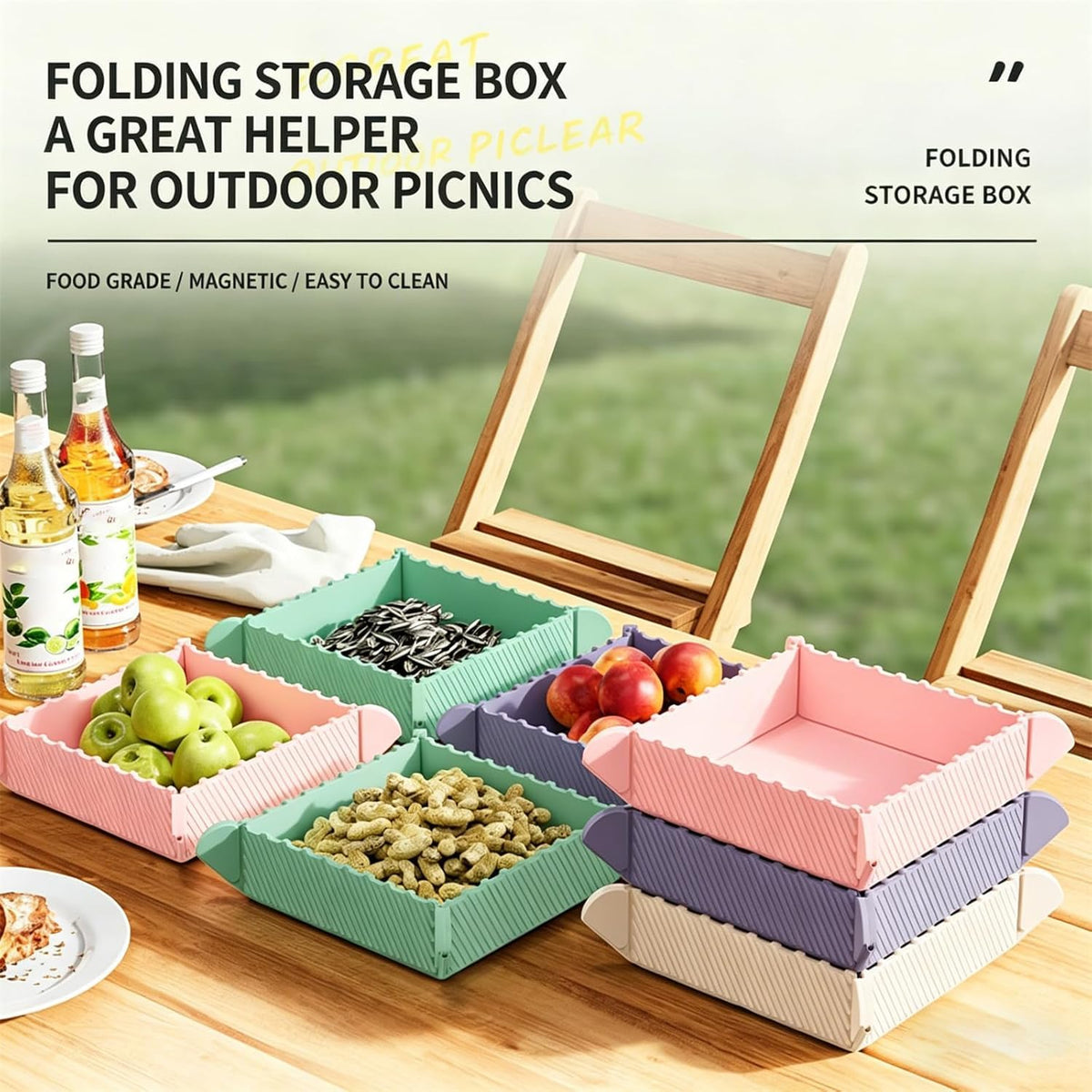 2-in-1 Magnetic Silicone Mat & Foldable Serving Tray