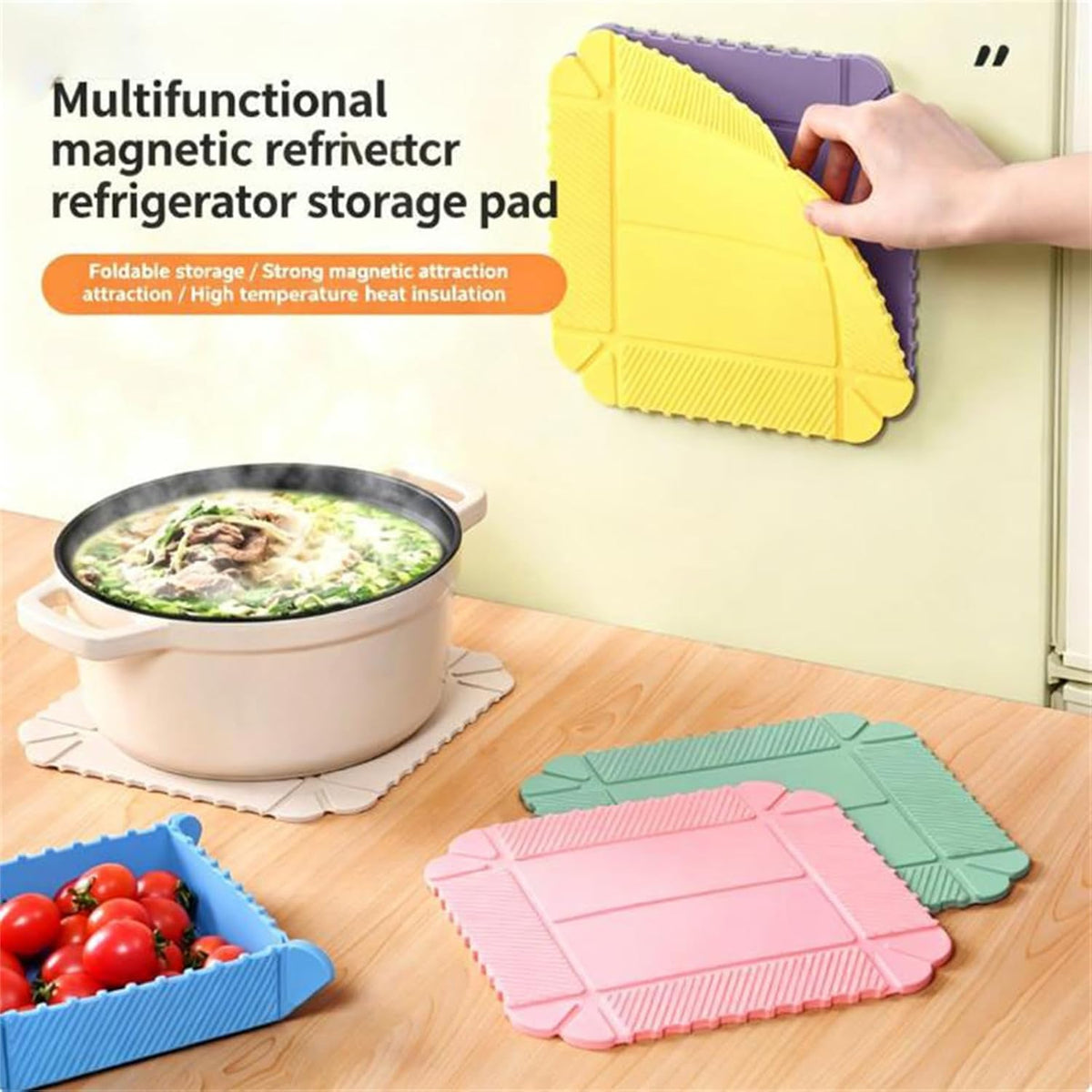 2-in-1 Magnetic Silicone Mat & Foldable Serving Tray