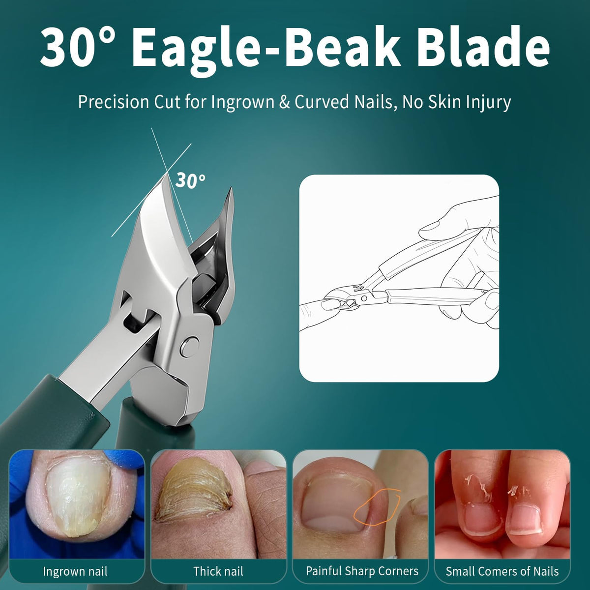 Upgraded Eagle Beak Beveled Nail Clippers Set