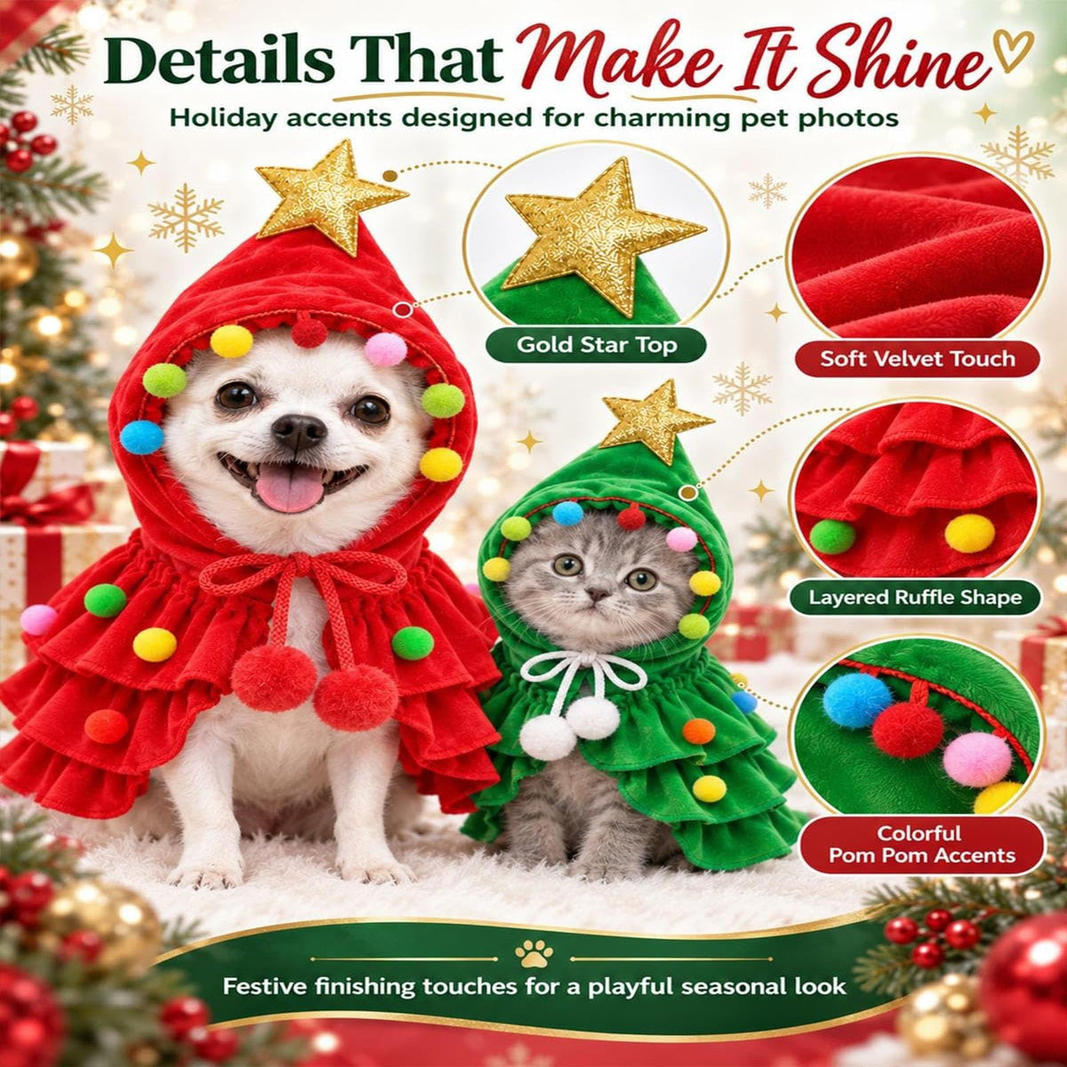 Christmas Dog Costume Reindeer Outfit